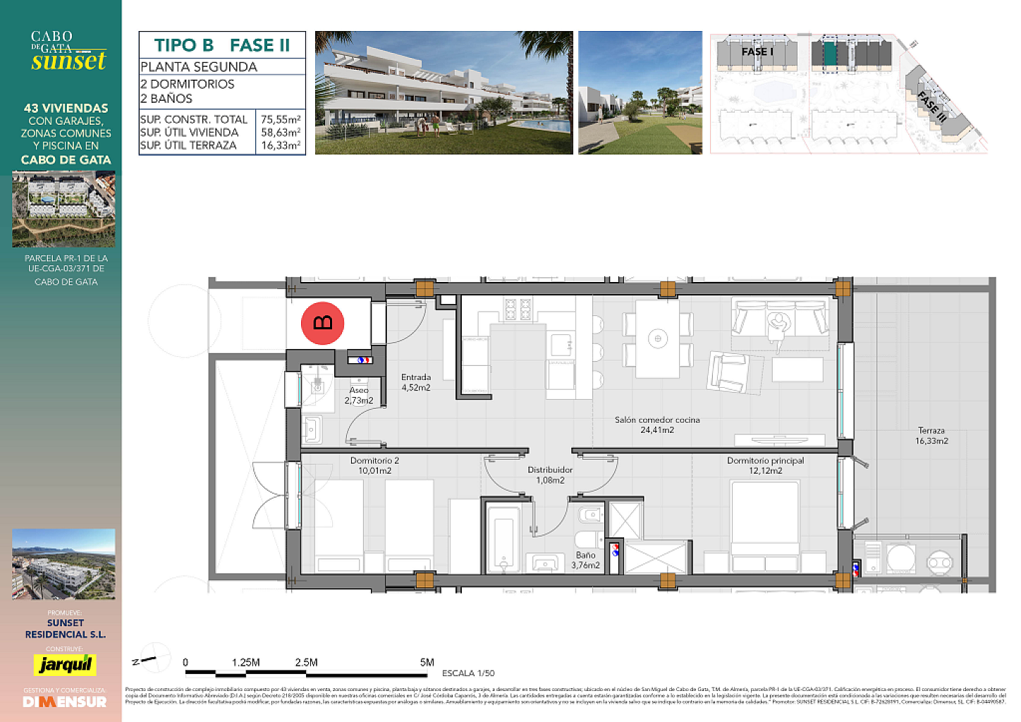 Cabo de Gata Sunset. Vivienda planta 2ª tipo B Fase 2