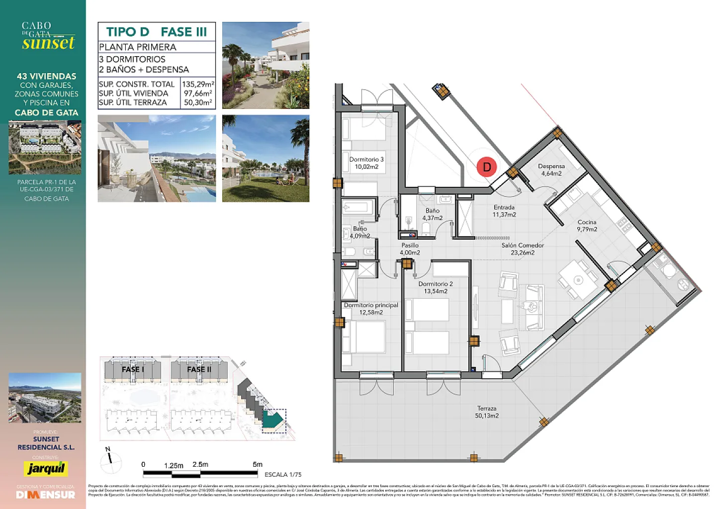 Cabo de Gata Sunset. Vivienda planta 1ª tipo D Fase 3